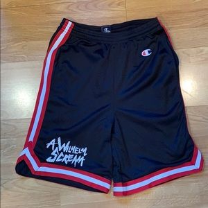 A wilhelm scream basketball shorts size M